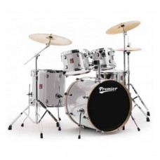 Premier 64299-44LSW APK MODERN ROCK 22 LUNAR SIVLER WRAP Conjunto de bateria + Conjunto de suporte Premier 5864, APK/XPK HARDWARE PACK (Série 3000)